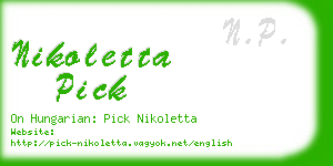 nikoletta pick business card